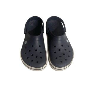 Crocs Crocband Blue/White Unisex Slip On Clogs Women 10 Men 8